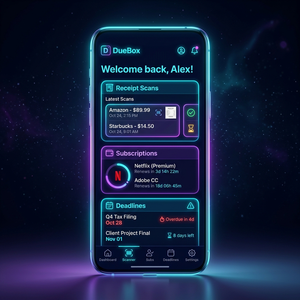 DueBox App Vorschau